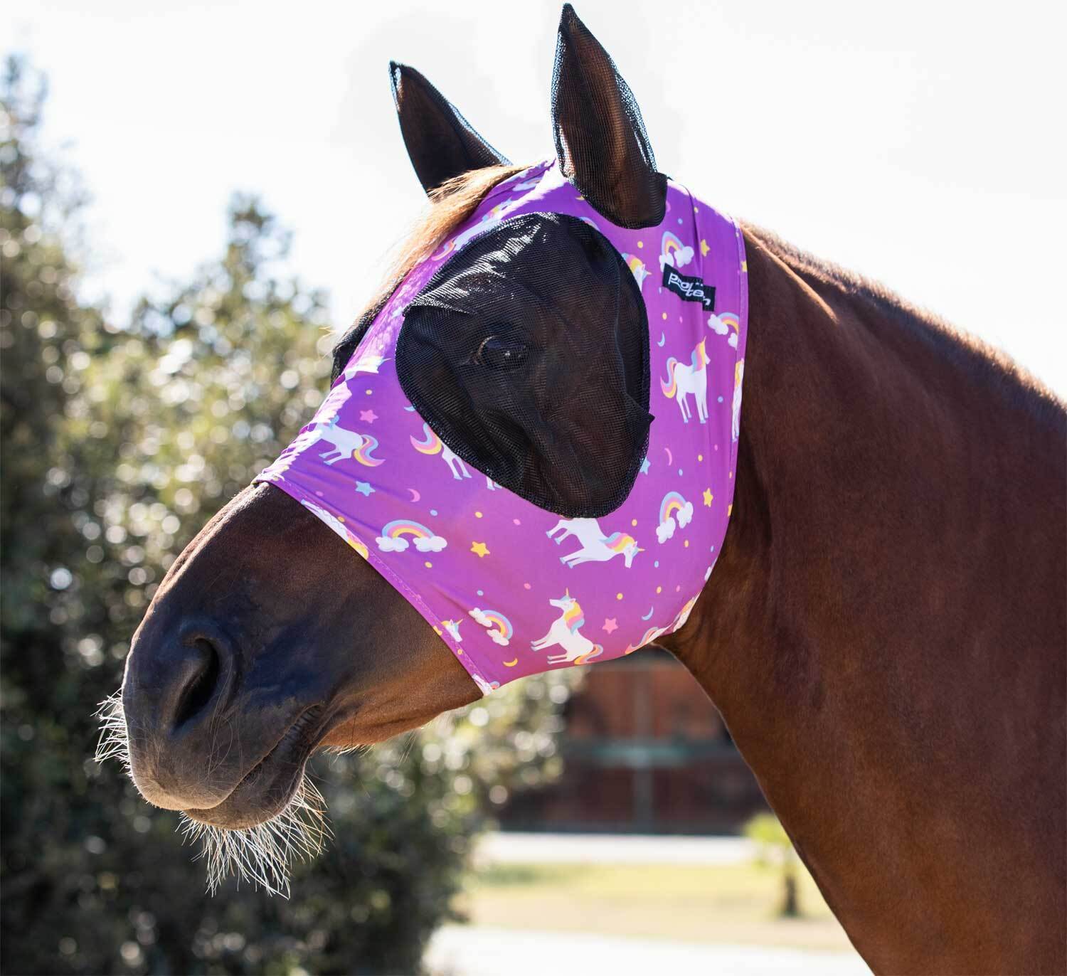 Pro-Tech Horse Fly Bonnet In Lycra With Ear Net - Violet