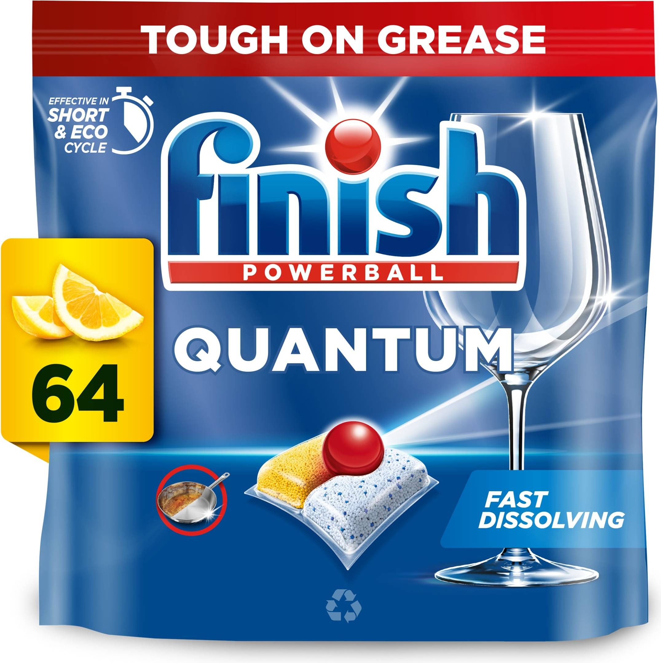Finish dishwasher tablets Finish Quantum All In One Dishwasher Tablets Lemon 64S