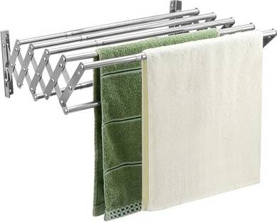 Indoor clothes airer Qwork Foldable Clothes Airer Extendable Drying Rack - Wall Mounted