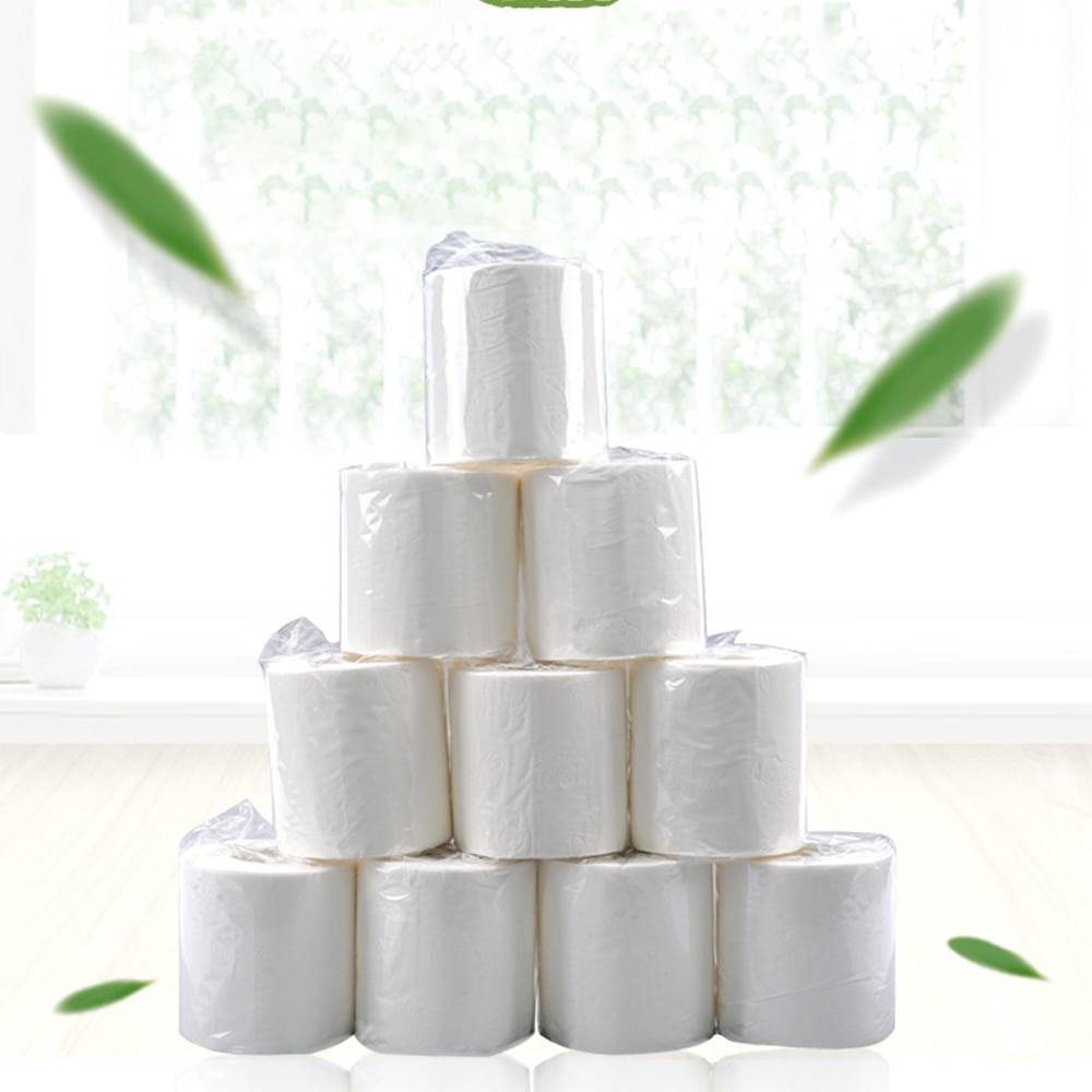 Grandado Vitt Toalettpapper Rullpapper 4-Lagers