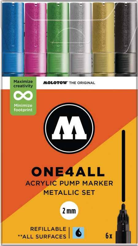 One4All 127HS Acryl Marker Metallic Set 2.0 mm 6 St.