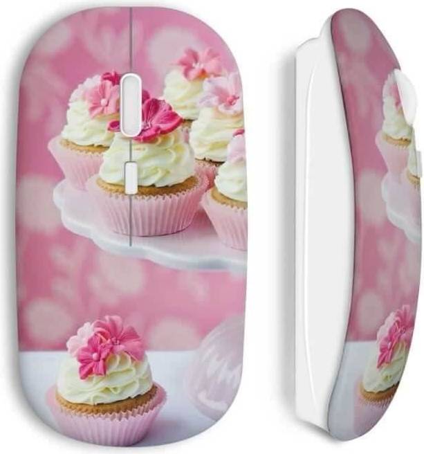Maniacase Drahtlose Maus Cupcake-Design Rosa