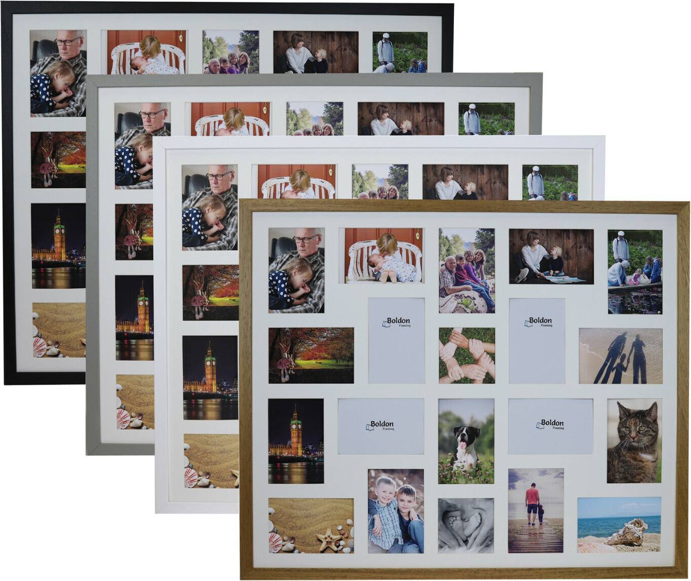 Large black picture frames Wall Mounted 20 Multi Photo Frame