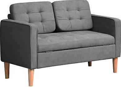 Homcom Compact 2 Seater with Hidden Storage Sofa