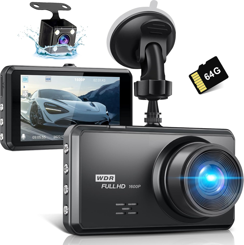 Dash camera front and rear 2.5K Dash Cam Front And Rear Car Dual Dash Camera Night Vision G-Sensor Recorder