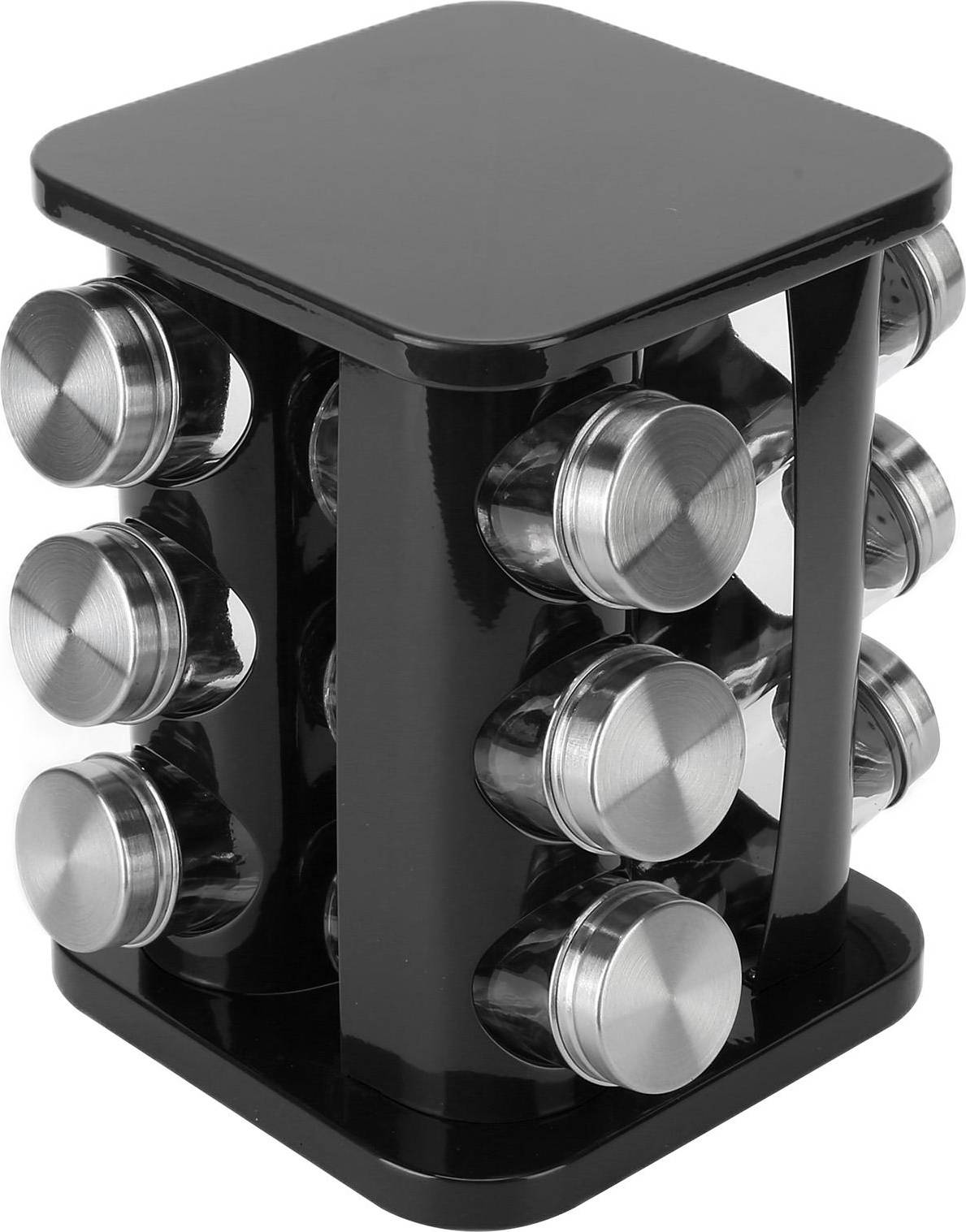Konnwei Revolving Spice Rack Stainless Steel Rotating Seasoning Spice Jar Rack