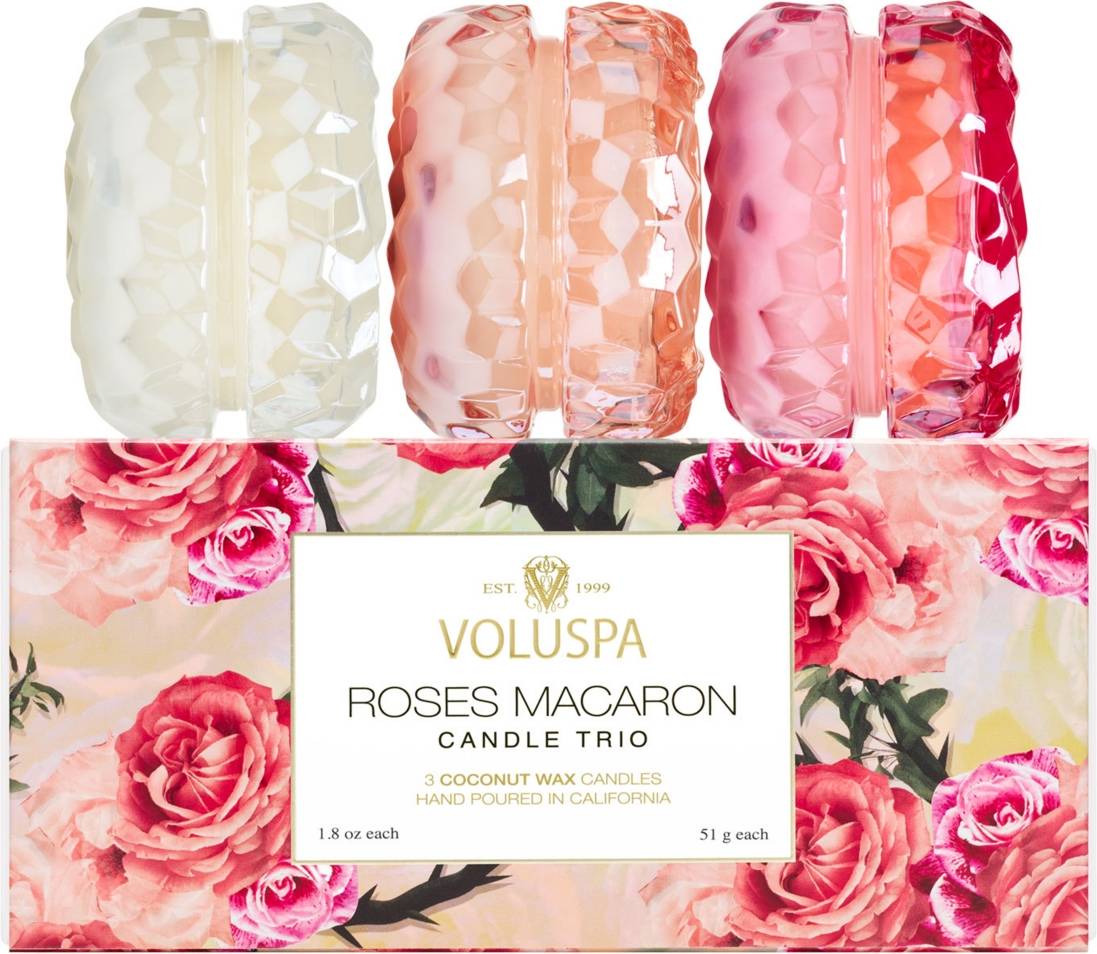 Voluspa Roses Macaron Trio Gift Set