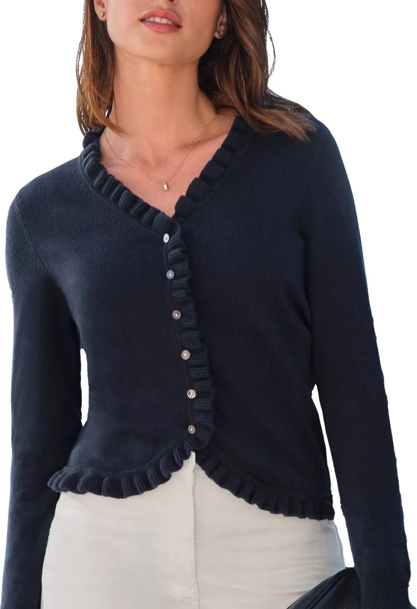 Cashmere cardigan Pure Collection Ruffle Cashmere Cardigan