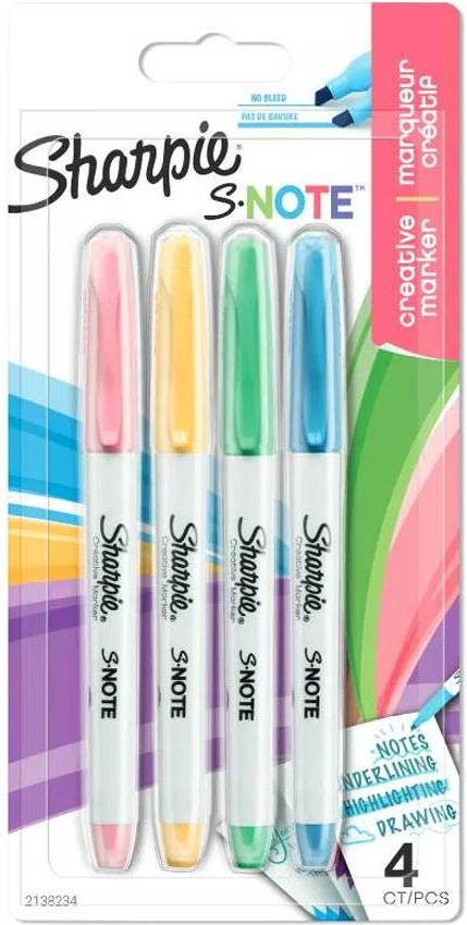 Sharpie S-Note Chisel 4-pack