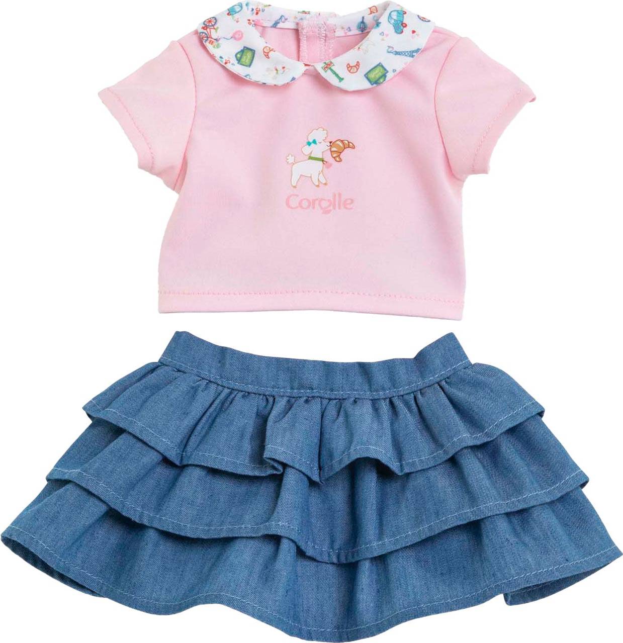 Corolle Doll Clothes Ruffle Skirt With Top - Rosa