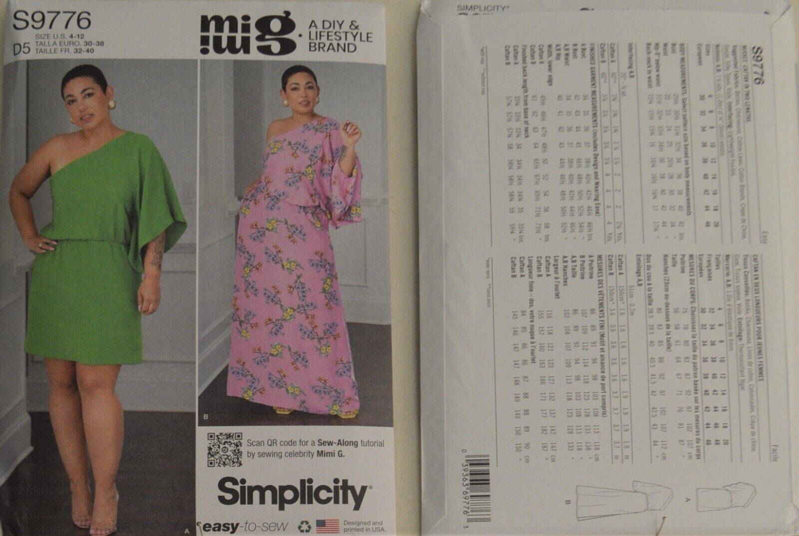 Simplicity Sewing Pattern 9776