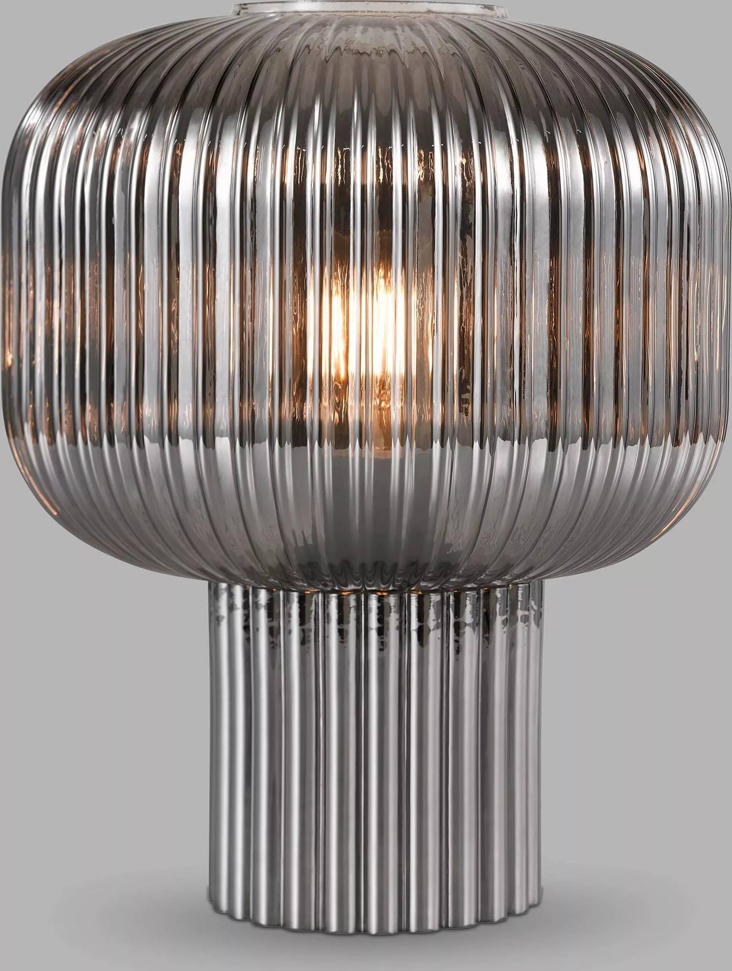 Dar Lighting Demarius Ribbed Glass Amber Table Lamp