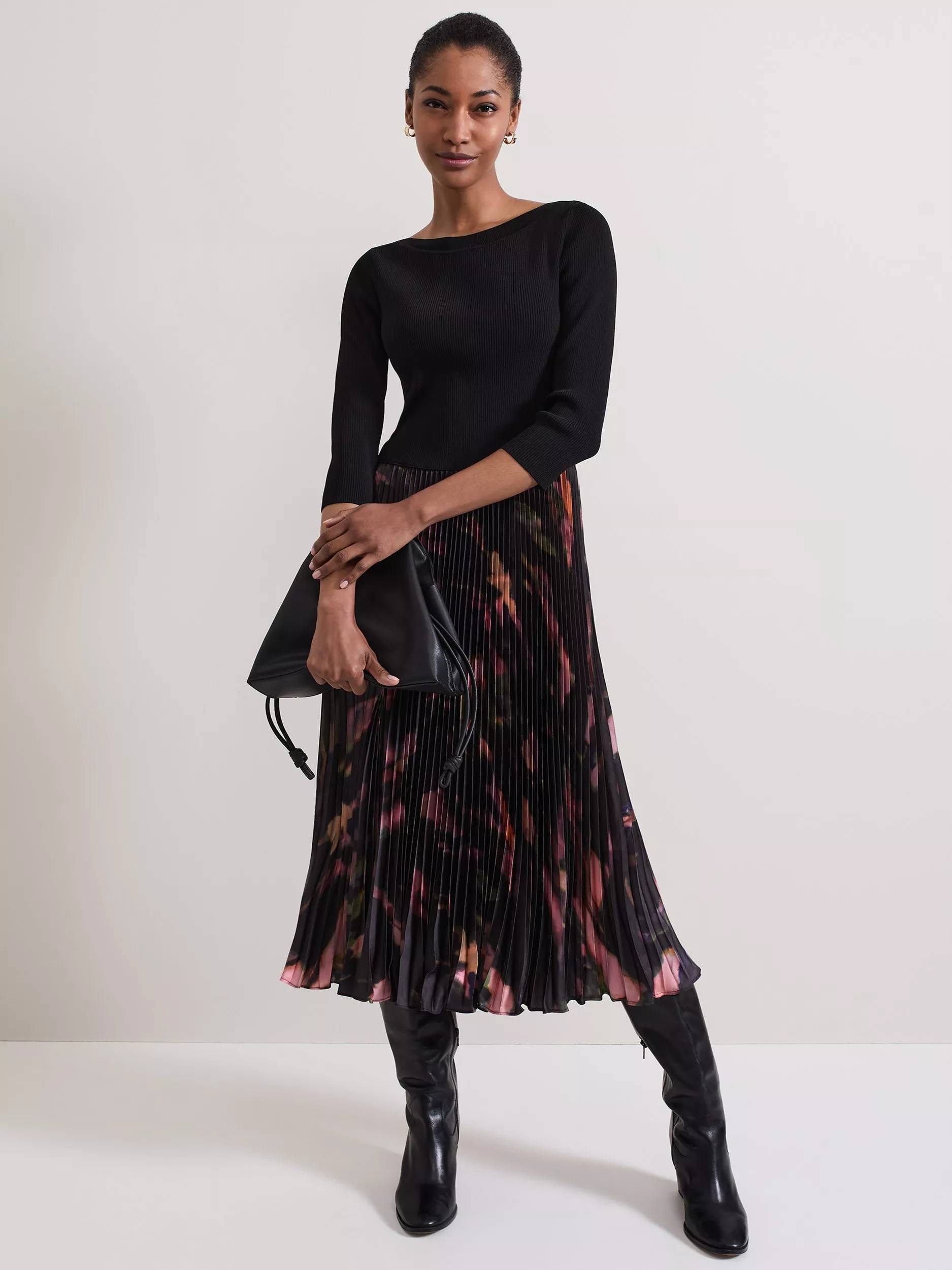 Phase Eight Rhea Abstract Dress - Black