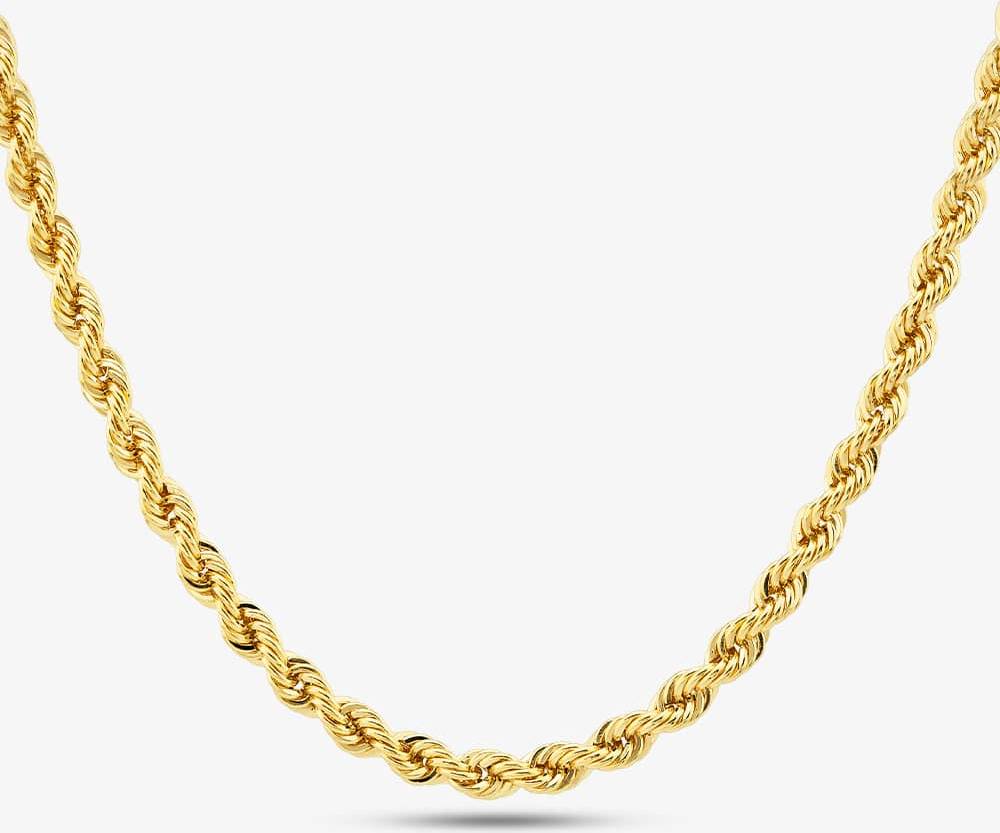 9ct Yellow Gold 20 Inch Rope Chain