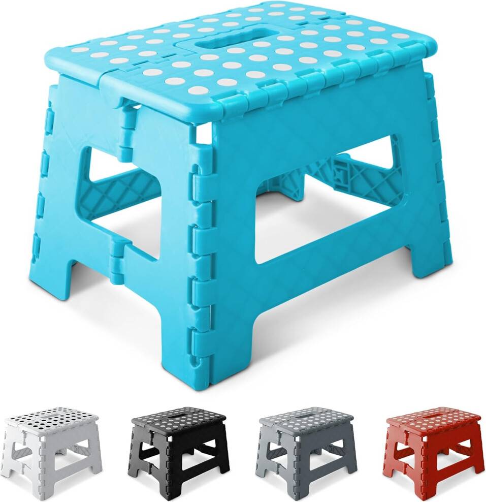 Keplin Folding Step Stool 11 Inch Blue