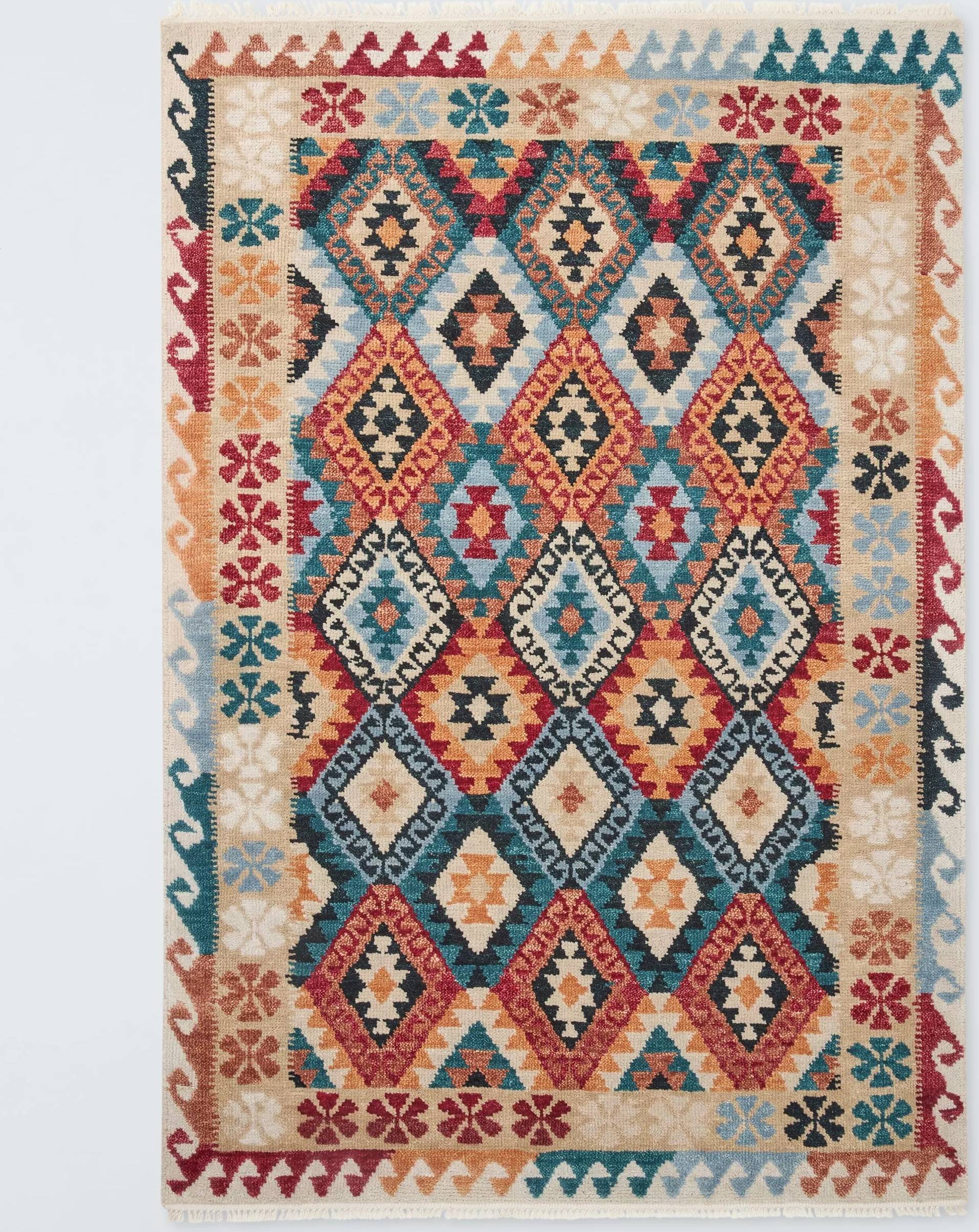 John Lewis Indira Kasak Pure Wool Rug Multi