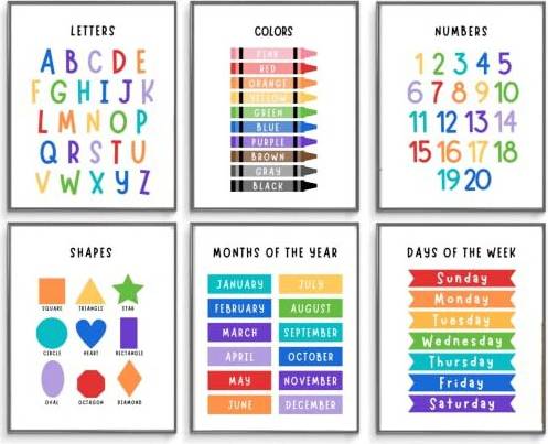 Number Alphabet Timetable Posters