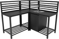 MonsterShop 3 Piece Outdoor Kitchen Modular Configuration Corner Sink & Table