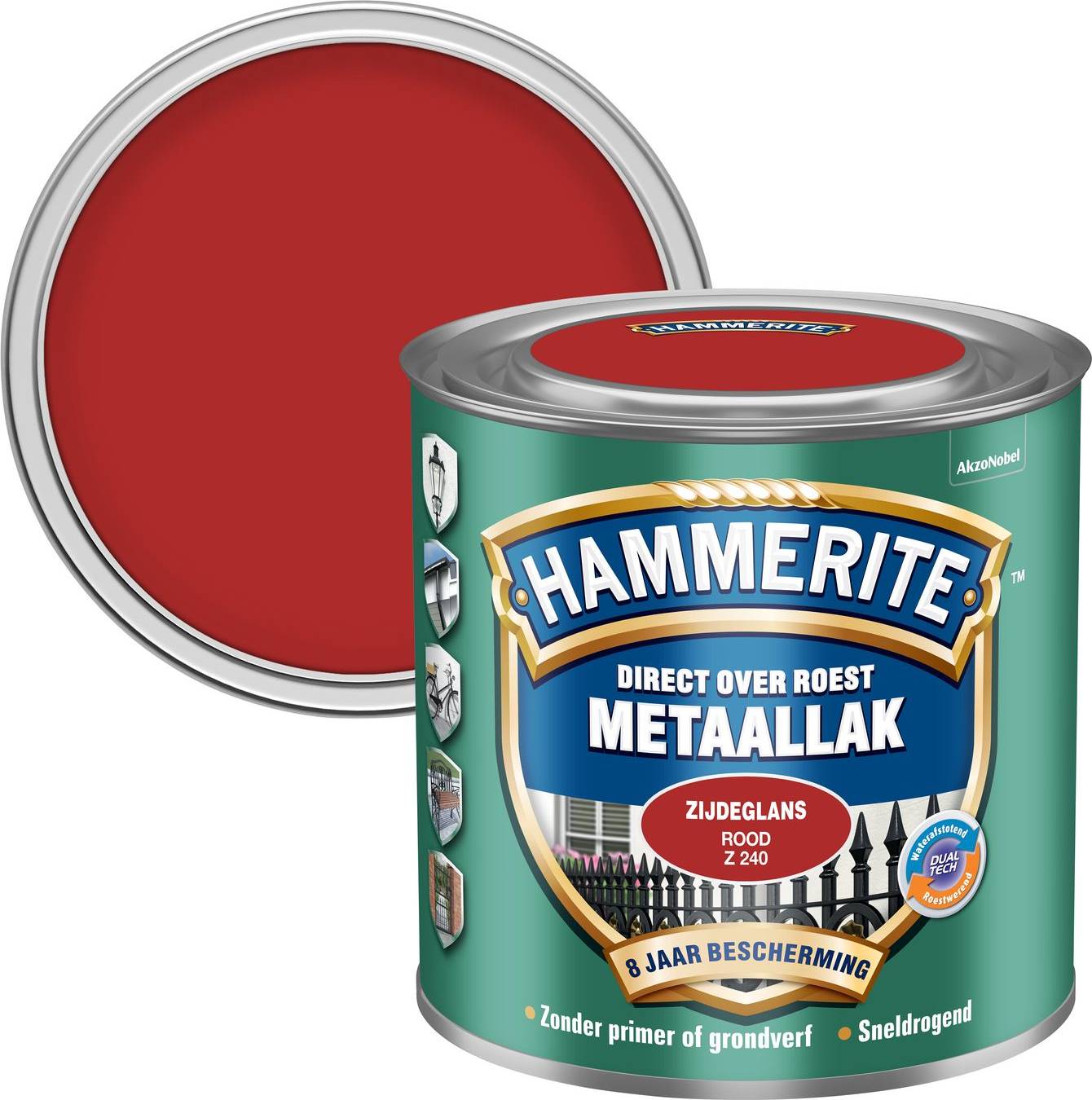 Metaallak Zijdeglans Rood 250ml