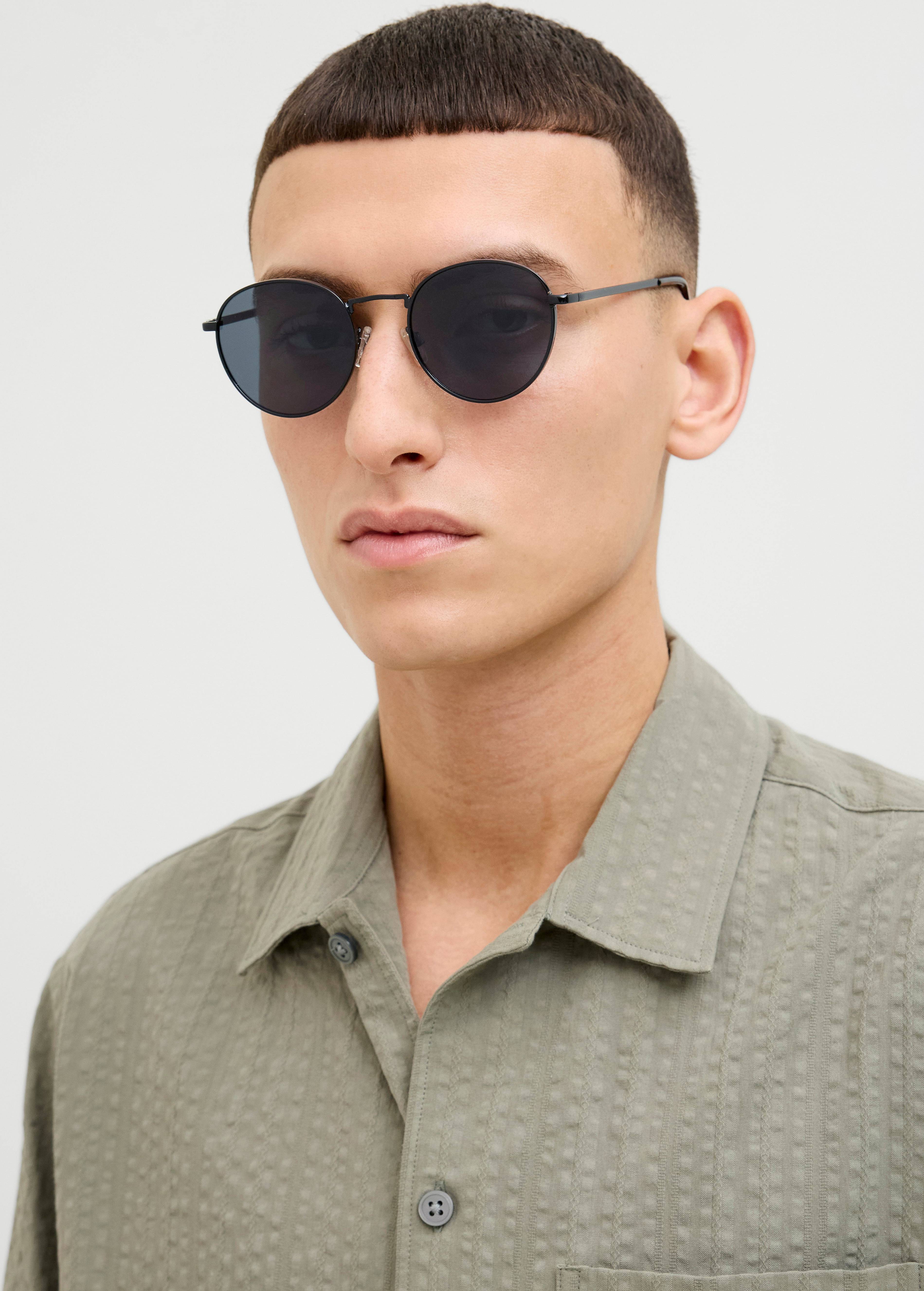 Jack & Jones Runde Solbriller Med Sort Metalstel