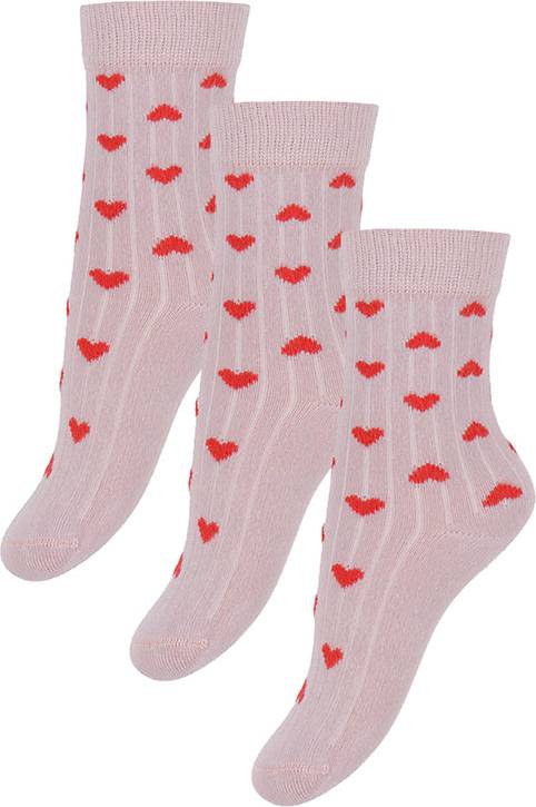 Socken - Rib - Bambus - Rose Heart
