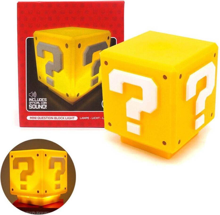 Super Mario Question Block LED with USB Rechargeable Sound Lamp Night Light