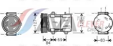 AVA AVA Quality Cooling FDAK167 R134a Kompressor