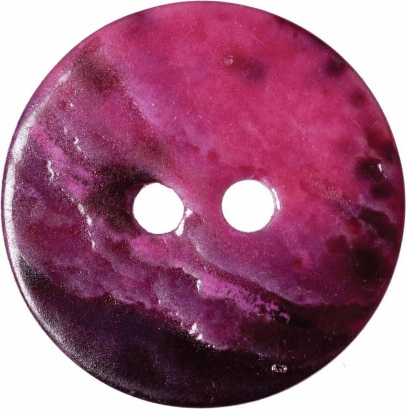 Hemline Round Shell Buttons Fuchsia