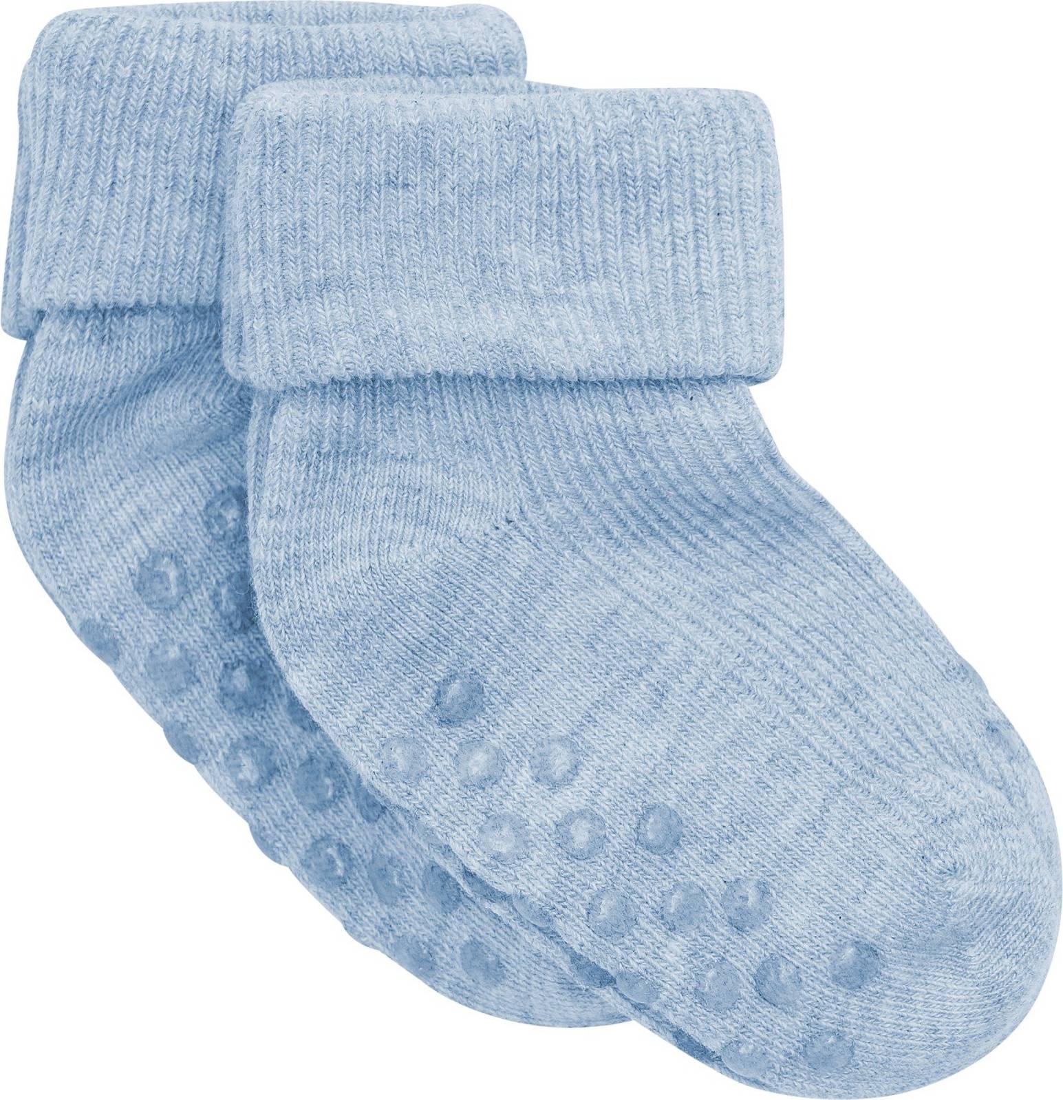 Minymo Baby Rib Sock With Abs Vinter Sky Melange - Blue