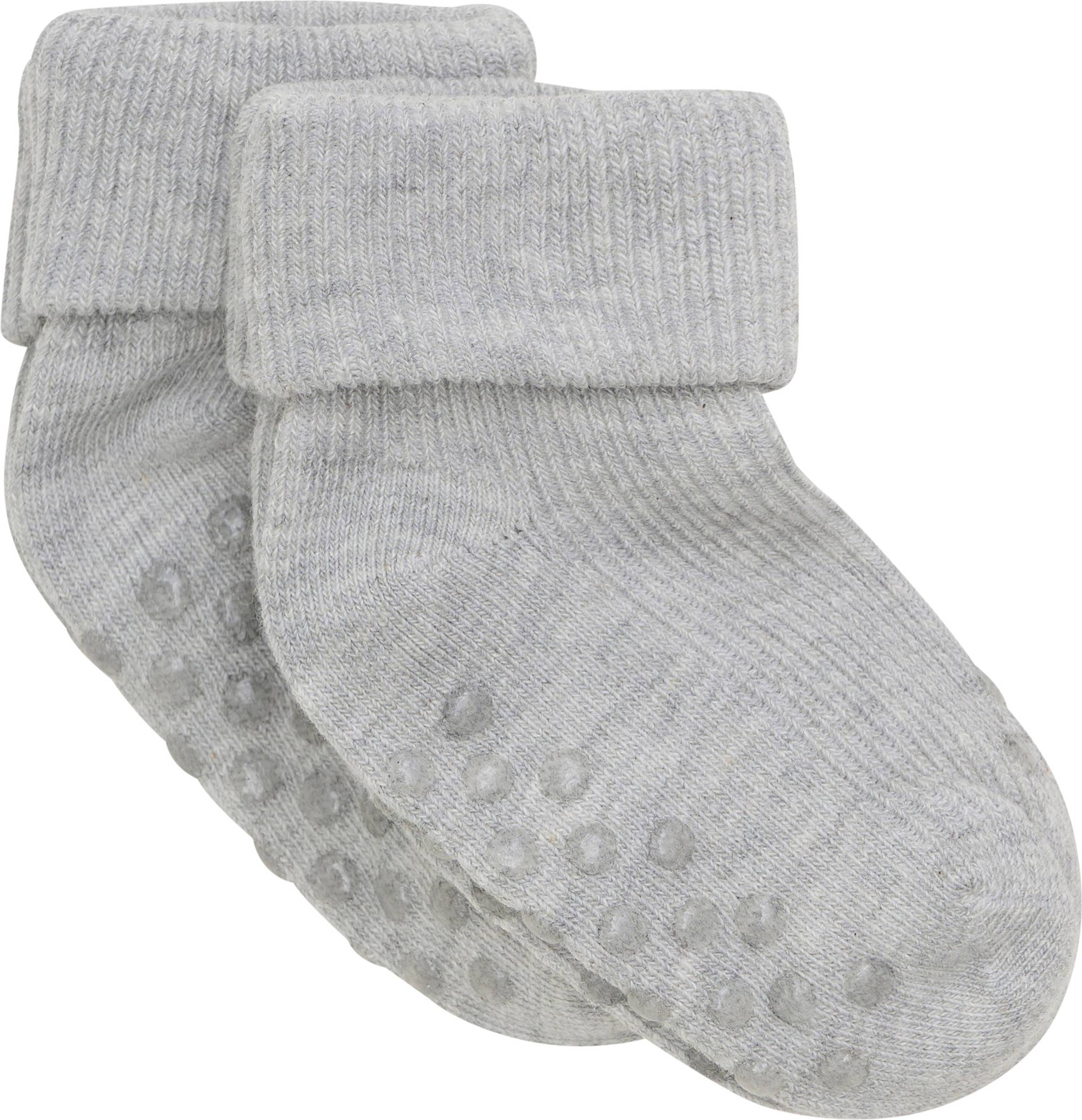 Minymo Baby Rib Sock With Abs Light Grey Melange