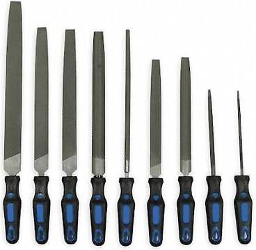 WESTWARD 1NFK8 General Purpose File Set 9 Piece Black Rasp