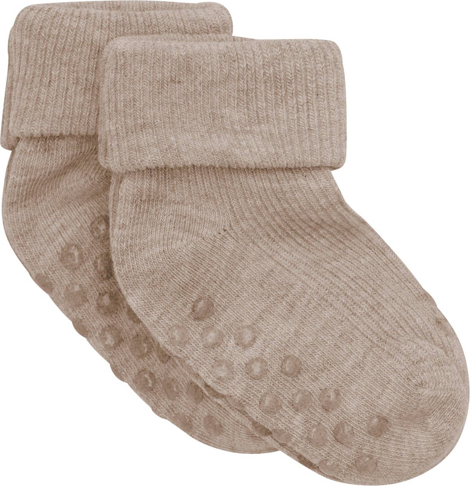 Minymo Baby Rib Sock With Abs Strumpor - Beige