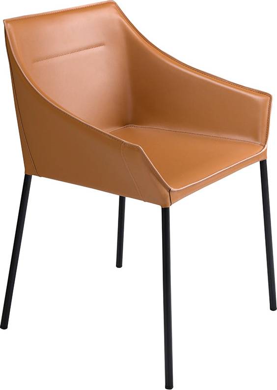 Cerda Stylish Brown Leatherette Dining Kitchen Chair