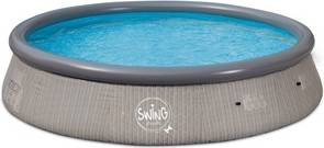 Pool 366 Polygroup Quick Up Pool 366 x 91cm Rattan Dunkel
