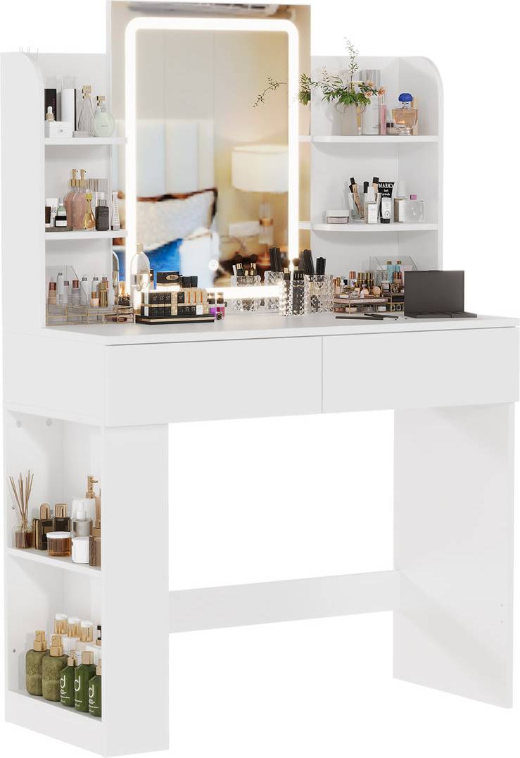 LED Light Side Storage Makeup Desk 40cm