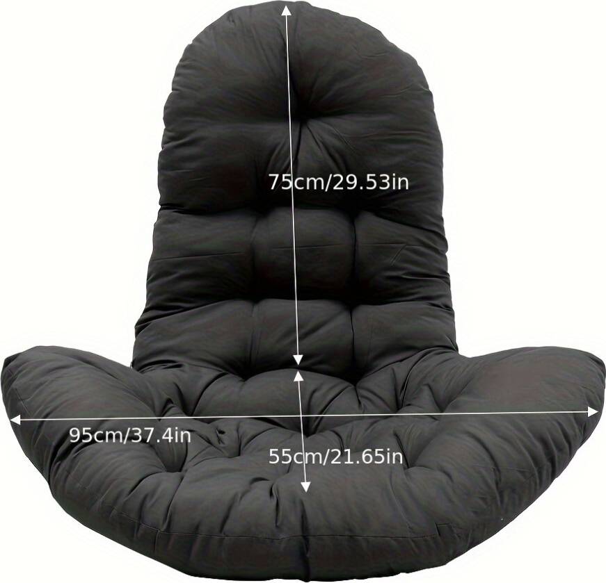 SRJ STAR Rocker Cushion Solid Color Black Chair Cushions