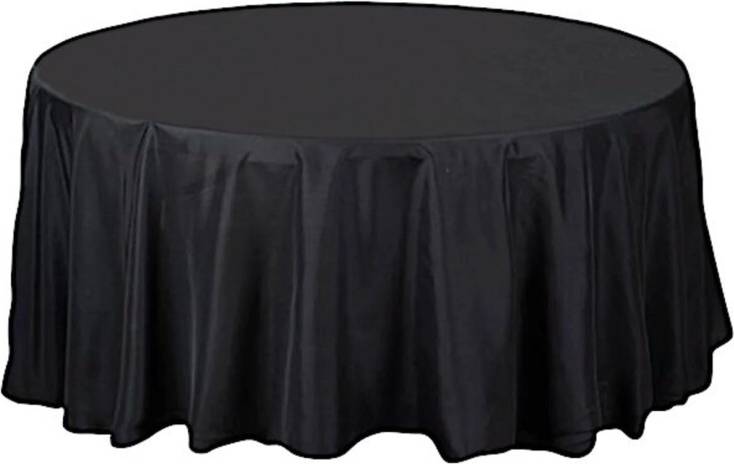 BalsaCircle 108 Inch Round Polyester Tablecloth Black