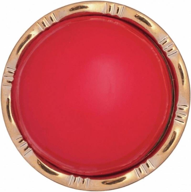 Hemline Round Metallic Buttons Red