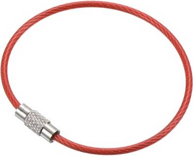Uxcell 6 Inch Wire Keychain Cable Stainless Steel Key Ring - Red