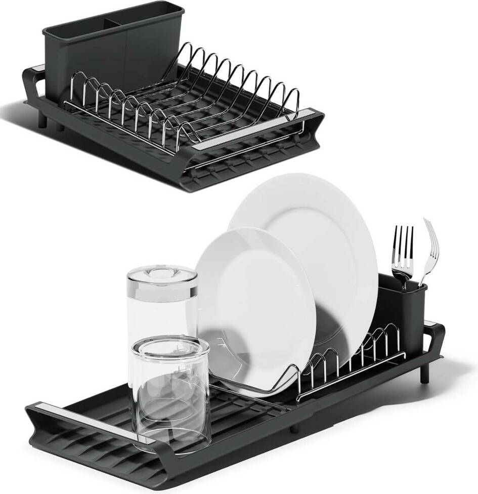 Small stainless steel sink Stainless Steel Expandable Rack Dish Drainer