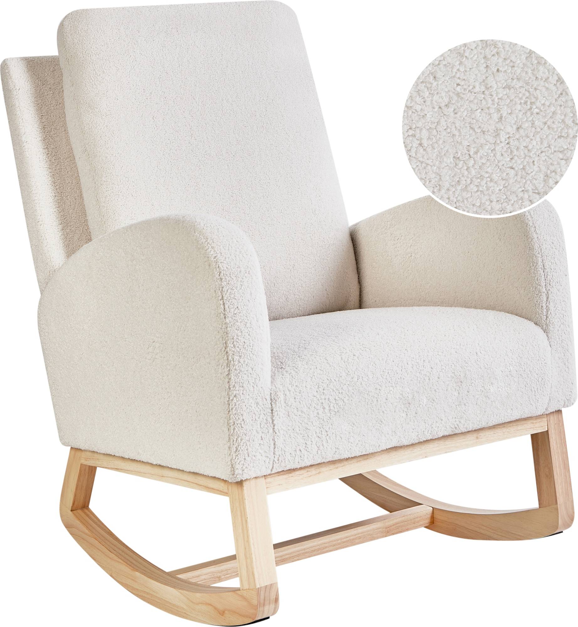 Beliani Alsta Boucle Off-White Rocking Chair