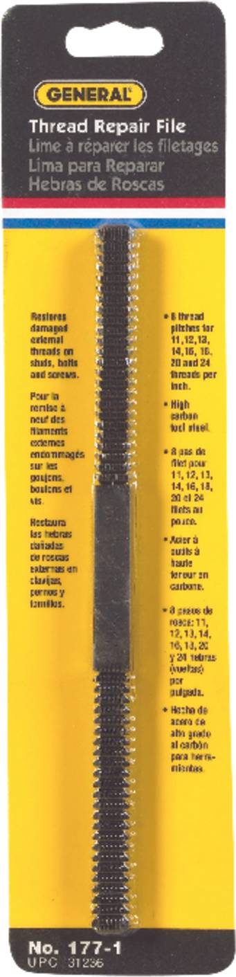 General Tools 177-1 Carbon Steel Assorted Thread Repair File 16 in Rasp