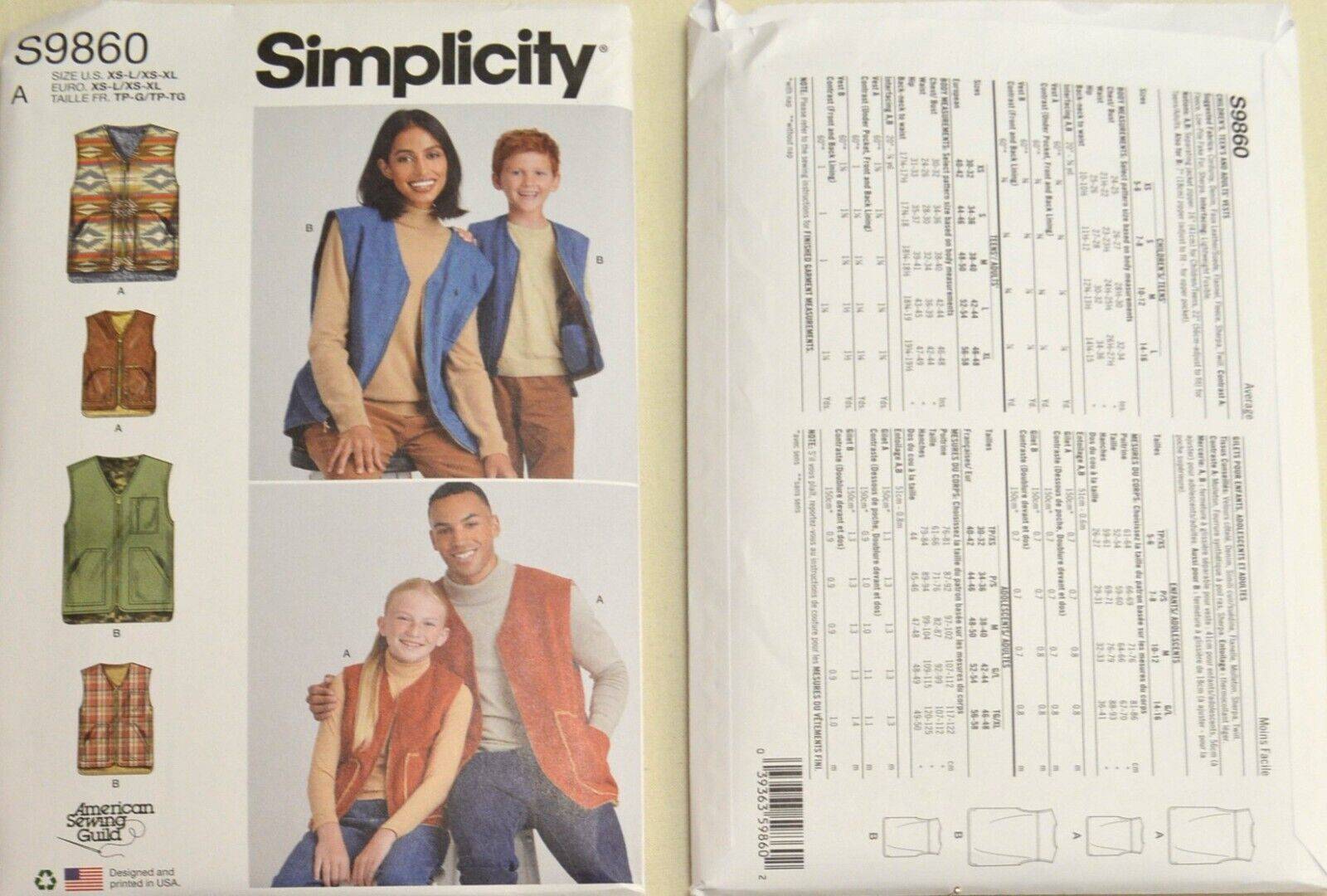 Simplicity Paper Sewing Pattern 9860