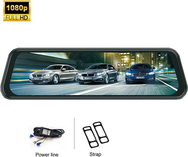 Single Lens Rearview Mirror Dash Cam Full HD