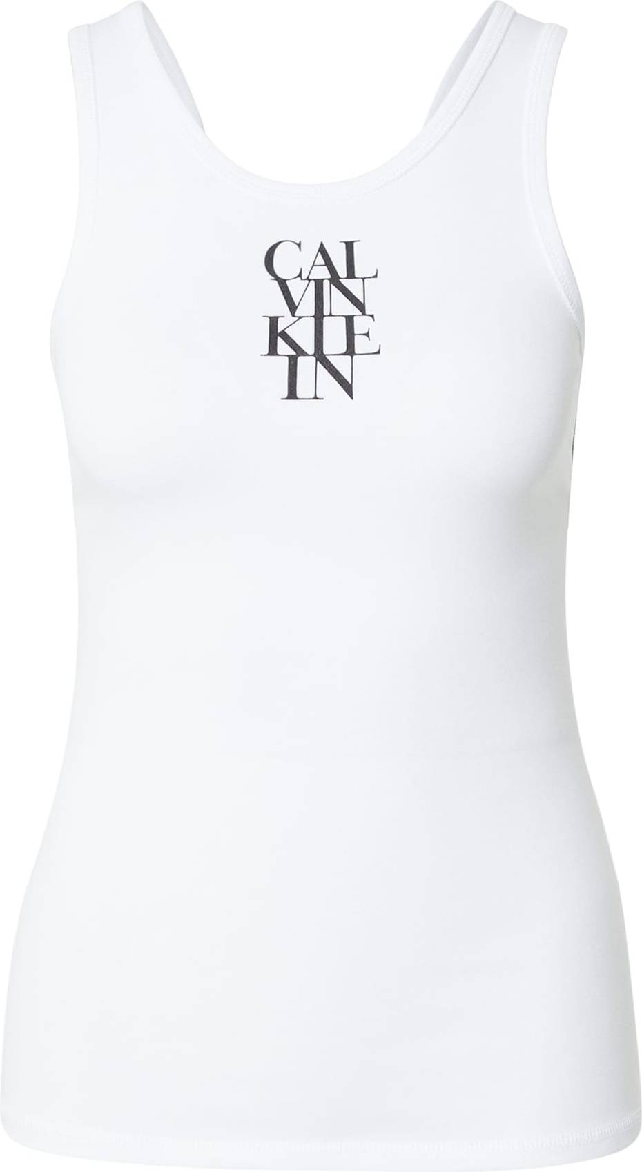 Calvin Klein Logo Graphic Ribbed Tanktop - Hvit