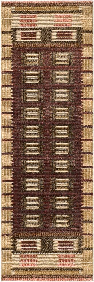 Nourison 2' x 6' Modern Dimensional Nordic Runner Rug Rust