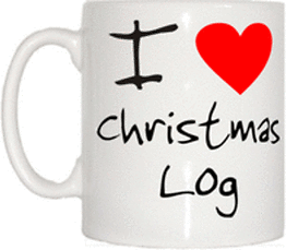TeeTreeDesigns I Love Heart Christmas Log Cup & Mug