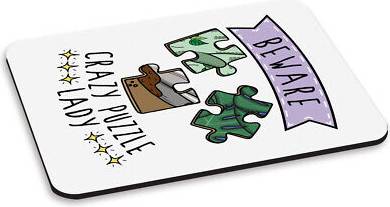 Gift Base Beware Crazy Puzzle Lady PC Computer Mouse Mat Pad