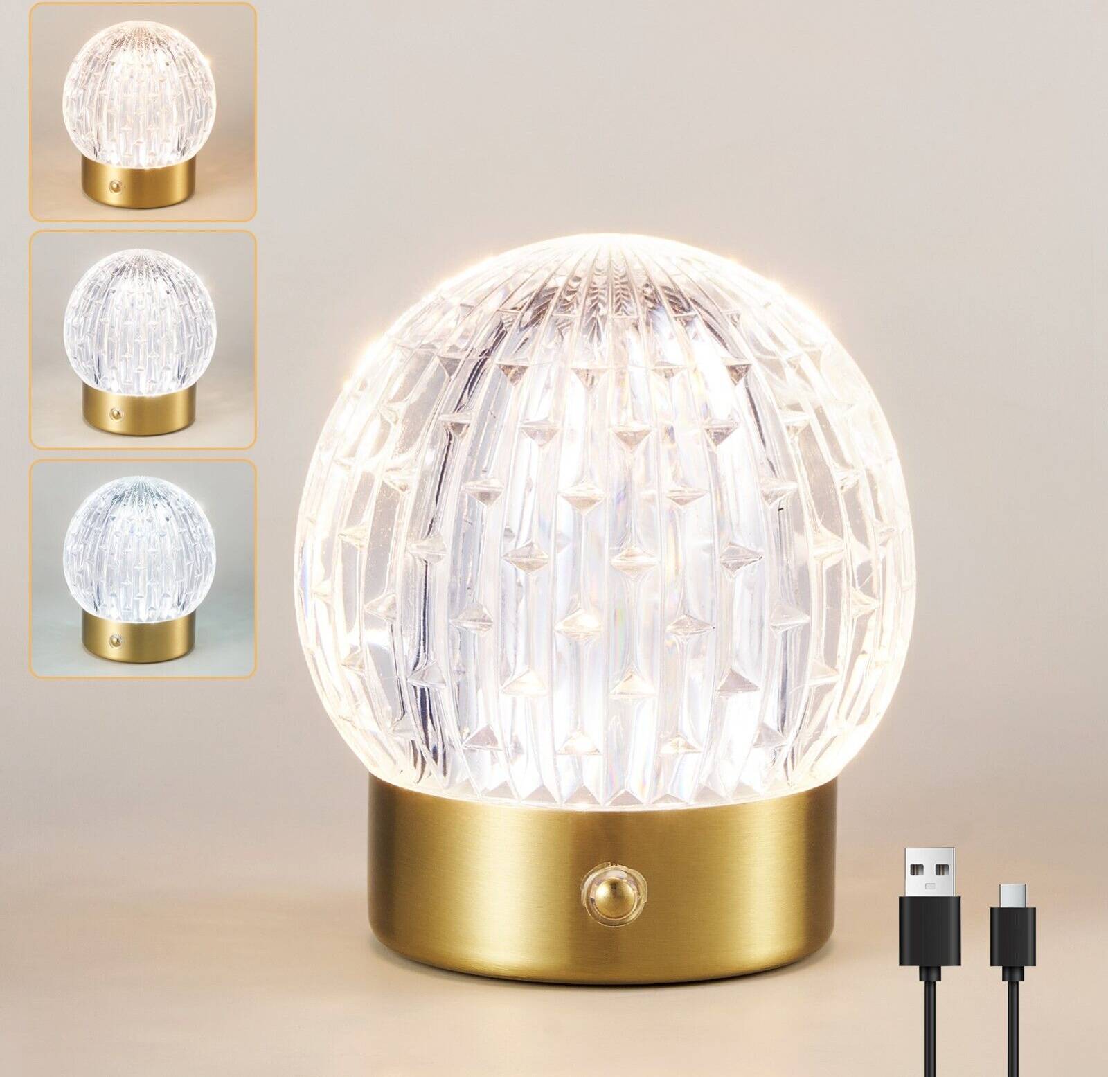 Harper Rechargeable Battery Operated Gold Table Lamp