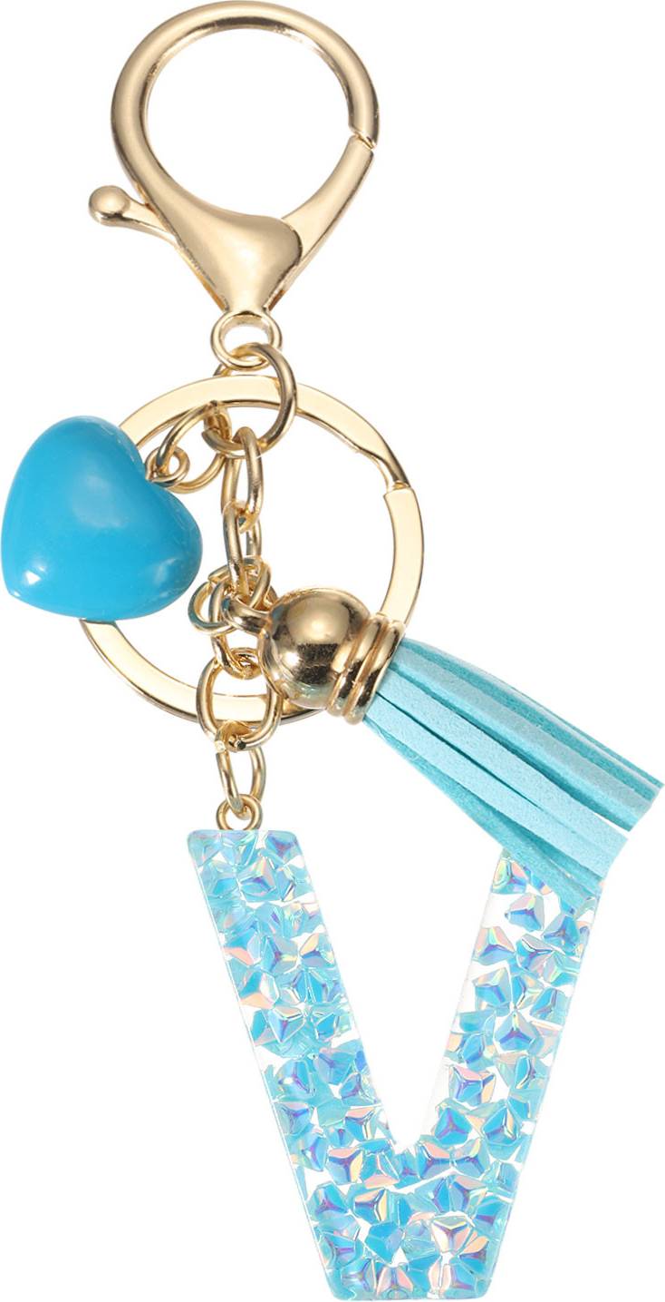 Uxcell Alphabet Initial Letter Keychain - Blue